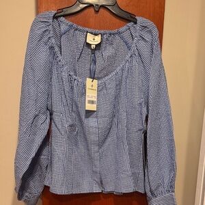 Tuckernuck Blue Checkered Women's Blouse